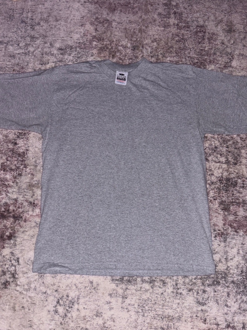 Large Pro Club Men's Heather Gray Crewneck Short Sleeve T-Shirt